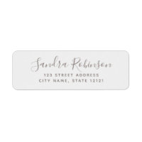Elegant light grey return address labels