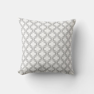 Elegant Light Grey White Lattice Pattern Cushion