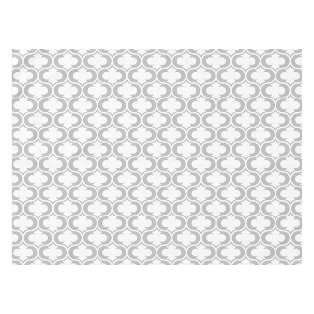 Elegant Light Grey White Lattice Pattern Tablecloth (Front (Horizontal))