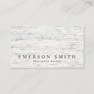 Elegant light grey wood grain modern minimalist business card