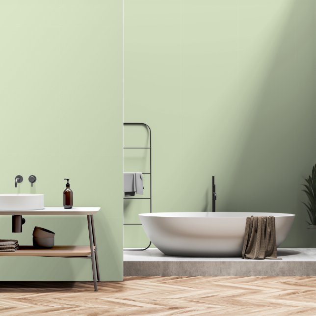 Elegant Light Mint Green Green Solid Colour Bedroo Wallpaper (Bathroom)