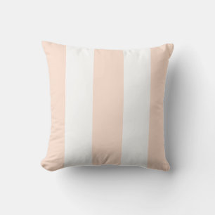 Elegant light orange peach white vertical strips cushion