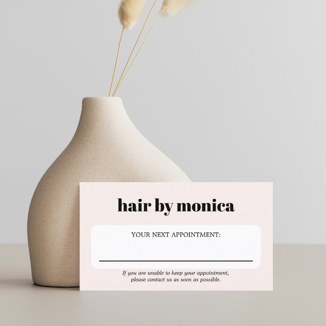 Elegant Light Pastel Bold Beauty Salon  Appointment Card (Creator Uploaded)