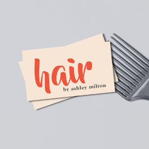 Elegant Light Pastel Hair Stylist Bold Business Card
