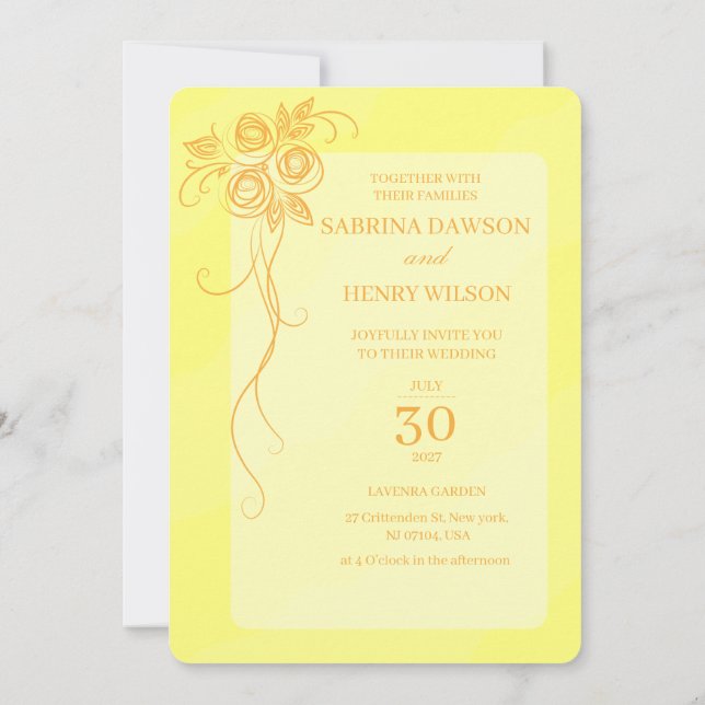 Elegant,Light Pink Colour Wedding  Invitation (Back)