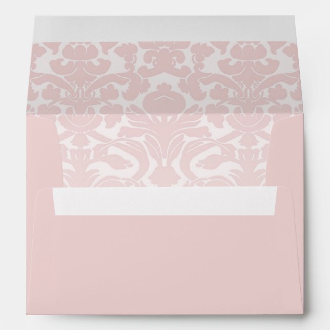 Elegant Light Pink Damask Envelope for 5x7" (Back (Bottom))