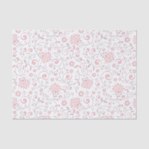 Elegant Light Pink Floral Pattern Tissue Paper