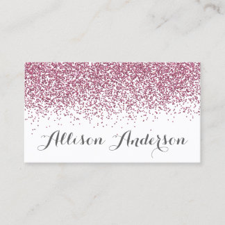 Elegant Light Pink Glitter Business Cards