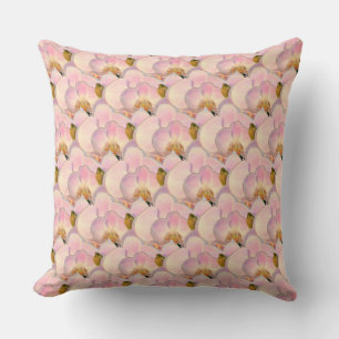 Elegant Light Pink Orchid Flowers Cushion