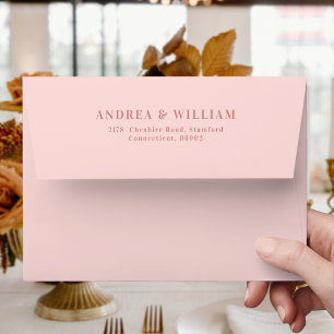 Elegant Light Pink Wedding Envelope