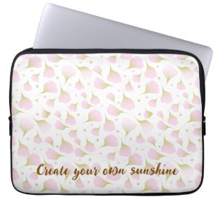 Elegant Light Powder Pink Custom Quote Laptop Sleeve
