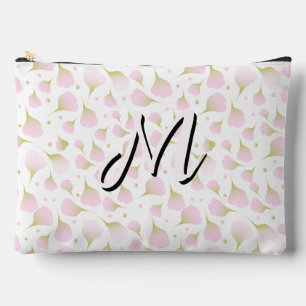 Elegant Light Powder Pink Monogram Pattern Pouch