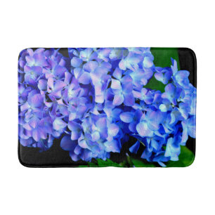 Elegant light purple blue magenta floral hydrangea bath mat