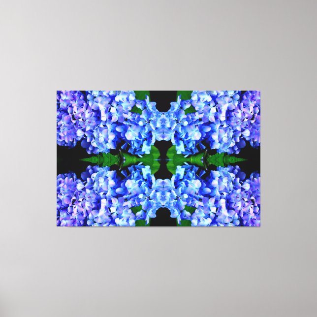 Elegant light purple blue magenta floral hydrangea canvas print (Front)