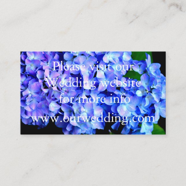 Elegant light purple blue magenta floral hydrangea enclosure card (Front)