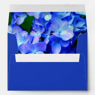 elegant light purple blue magenta floral hydrangea envelope
