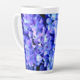 Elegant light purple blue magenta floral hydrangea latte mug