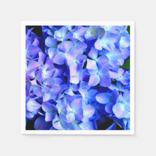 Elegant light purple blue magenta floral hydrangea napkin