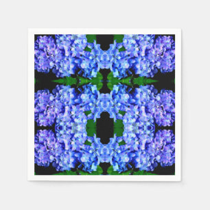 Elegant light purple blue magenta floral hydrangea napkin