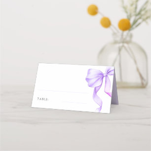Elegant Light Purple Bow Bridal Shower Table Place Card