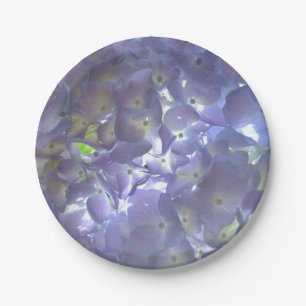 Elegant light purple floral Lavender Hydrangeas Paper Plate