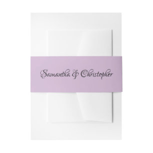 Elegant Light Purple Floral Personalised Wedding Invitation Belly Band