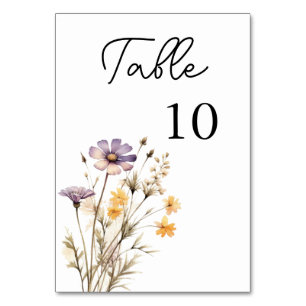 Elegant Light Purple Floral Wedding Table Number