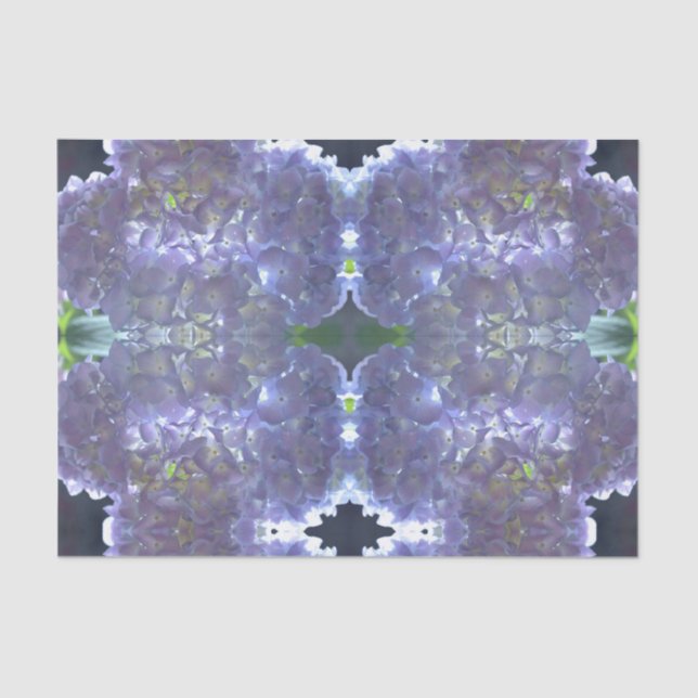 Elegant light purple flowers Lavender Hydrangea Tissue Paper (Front)