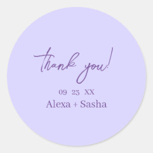 Elegant Light Purple Lilac Flowers Wedding Classic Round Sticker