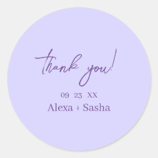 Elegant Light Purple Lilac Flowers Wedding Classic Round Sticker