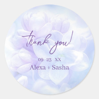 Elegant Light Purple Lilac Flowers Wedding Classic Round Sticker