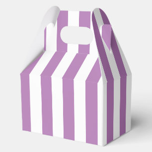 Elegant Light Purple Lilac White Striped Pattern Favour Box