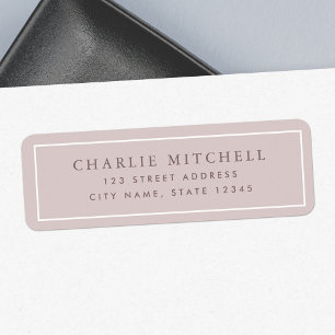 Elegant light rose taupe return address