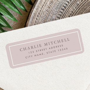 Elegant light rose taupe return address