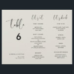 Elegant Light Sage Green Menu Table number trifold<br><div class="desc">Trifold wedding menu & table number: all in one, just fold the paper sheet in 3 to get your standing menu. A modern typography and a trendy sage green colour palette for your wedding stationery: choose this simple and elegant wedding suite. Fully customisable: you can change the background as well...</div>