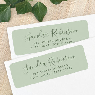 Elegant light sage green return address labels