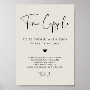 Elegant Light Sage Time capsule 1st Birthday sign