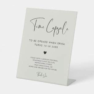 Elegant Light Sage Time capsule 1st Birthday sign