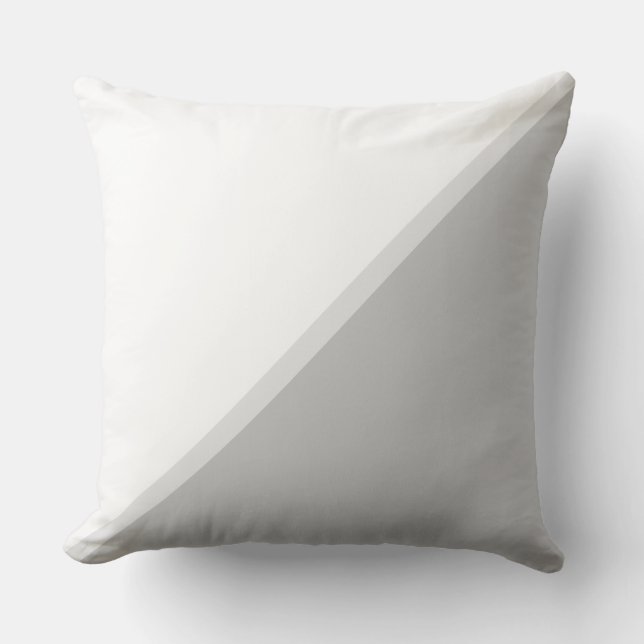 Elegant Light Silver Grey and White Cushion (Front)