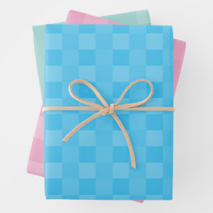 Elegant Light Sky Blue Pink Teal Pastel Minimalist Wrapping Paper Sheet