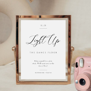 Elegant Light Up The Dance Floor Wedding Sign