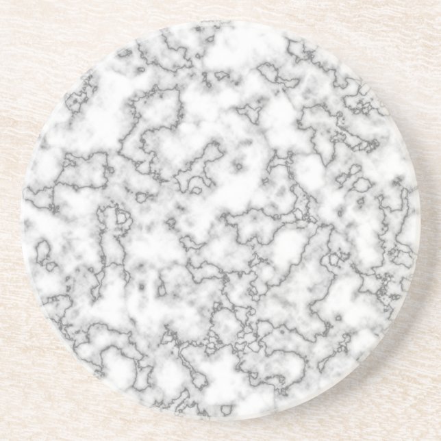 Elegant Light White Marble Coaster (Front)