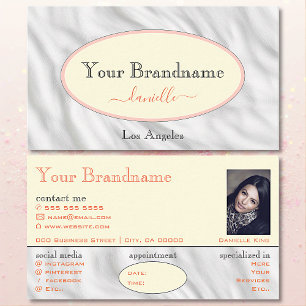 Elegant Light Yellow Grey Marble Texture Print Business Card