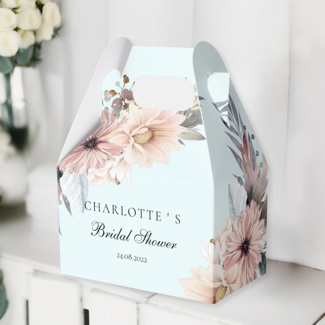 Elegant, Lightblue & Pastel Boho Bridal Shower  Favour Box (Elegant, Lightblue & Pastel Boho Bridal Shower Favor Boxes)