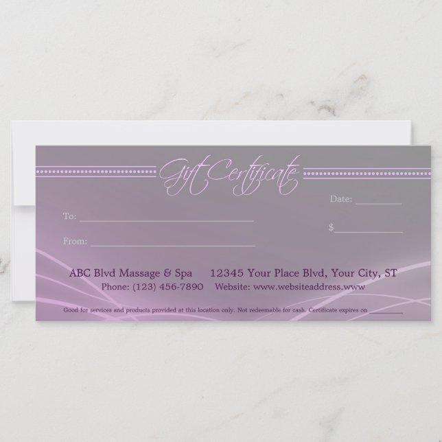 Elegant Lights Gift Certificate (Front)
