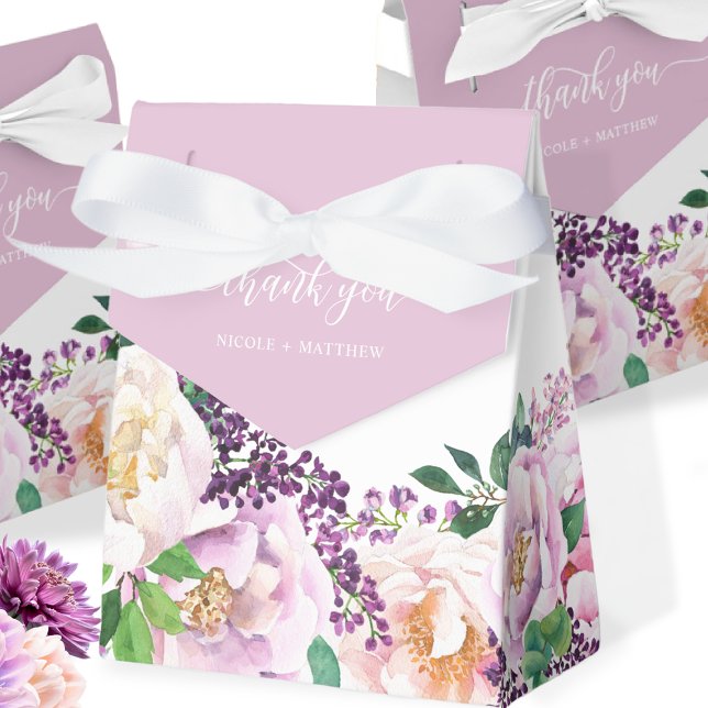 Elegant Lilac and Purple Pastel Floral  Favour Box (Creator Uploaded)