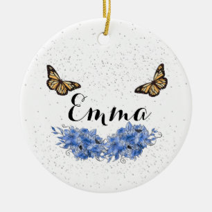 Elegant Lilac Bouquet Ceramic Tree Decoration