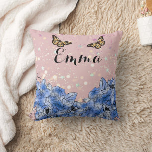 Elegant Lilac Bouquet Cushion