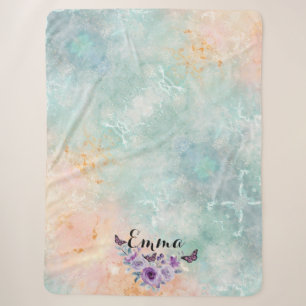 Elegant Lilac Bouquet Sherpa Blanket