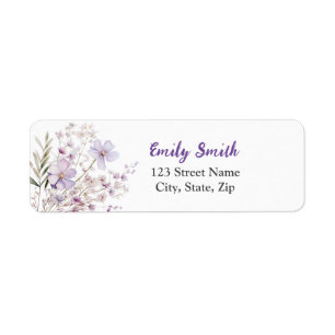 Elegant Lilac Bridal Shower Return Address Label